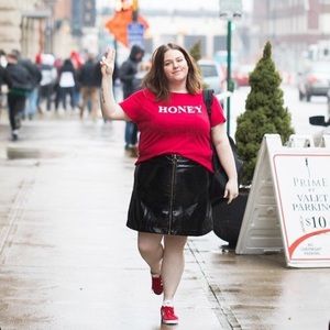 Pleather Mini Skirt - Plus Size